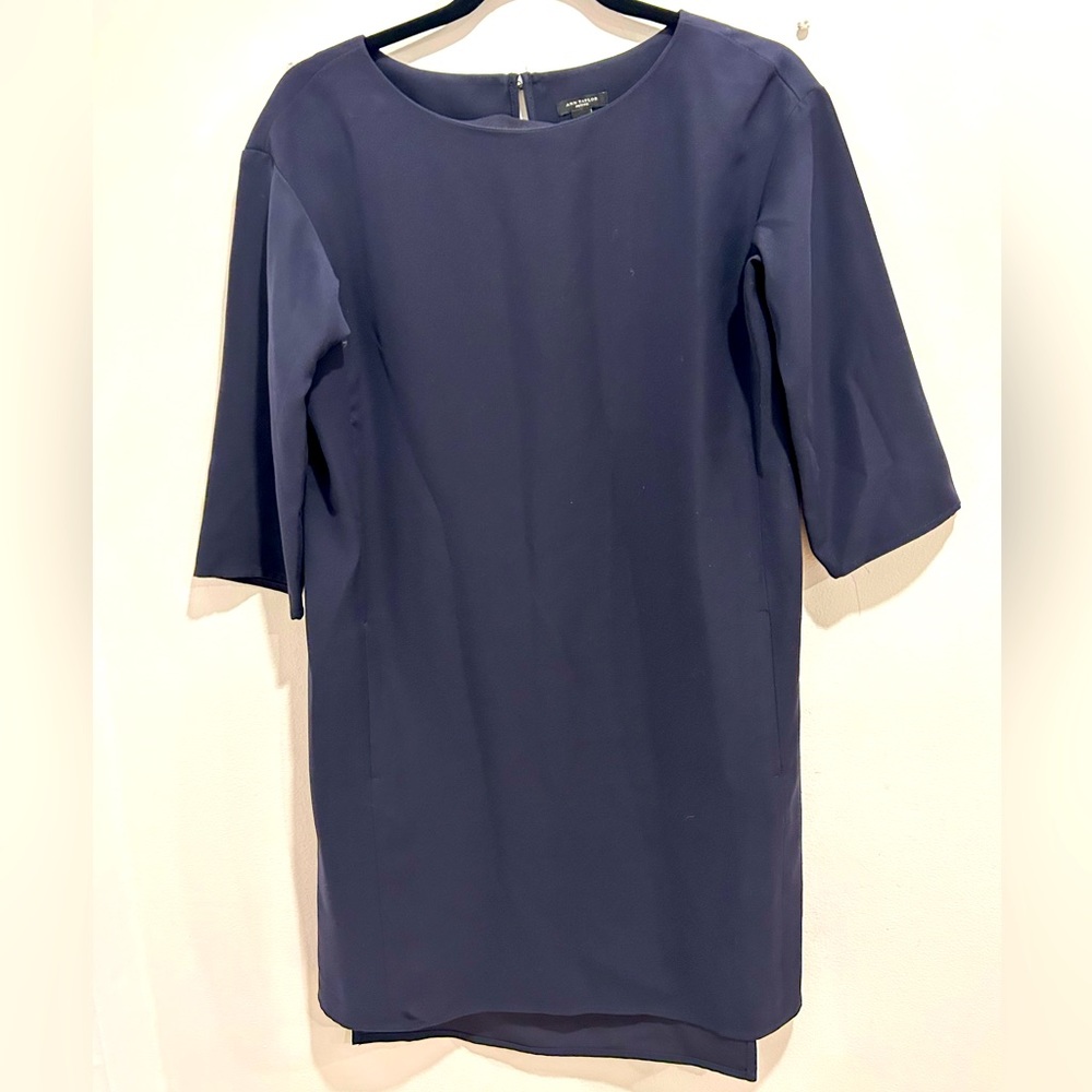 Ann Taylor petit navy shift dress